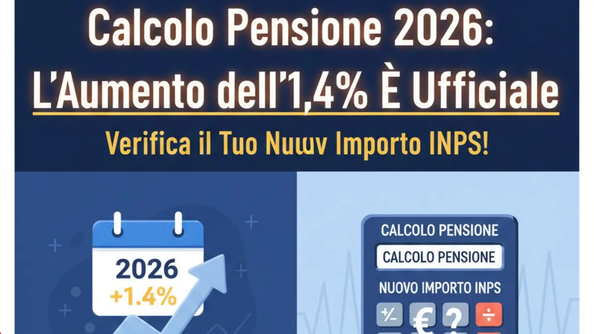 Calcolo Pensione 2026: L’Aumento dell’1,4% È Ufficiale — Verifica il Tuo Nuovo Importo INPS!